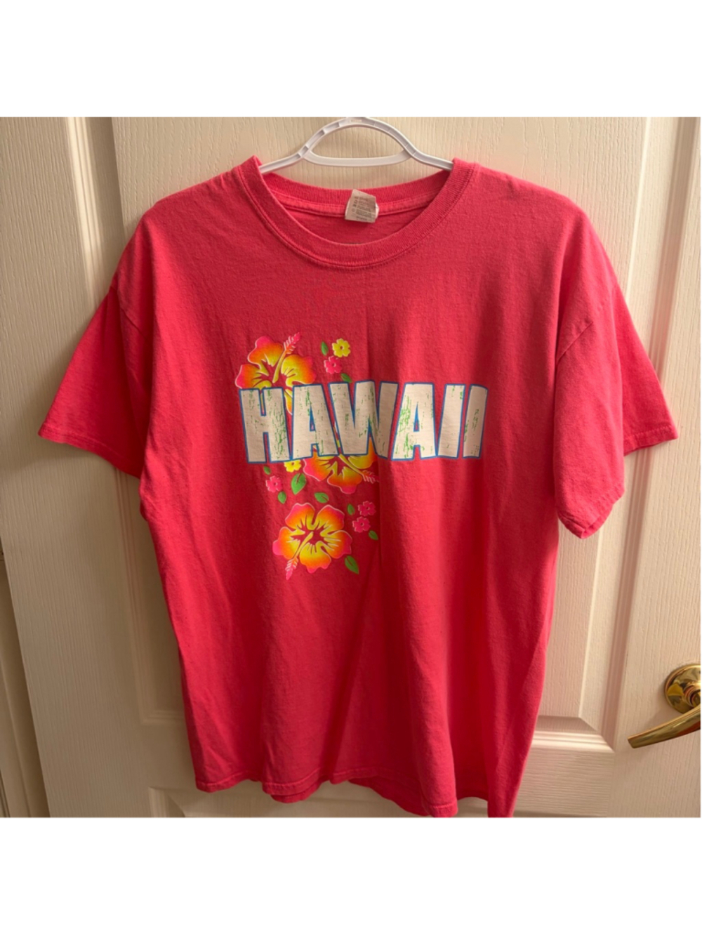Hawaii pink vintage tee anvil tag size MANS large